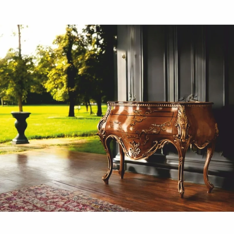 Casa Padrino Luxus Barock Kommode Braun / Gold 155 cm - Made in Italy