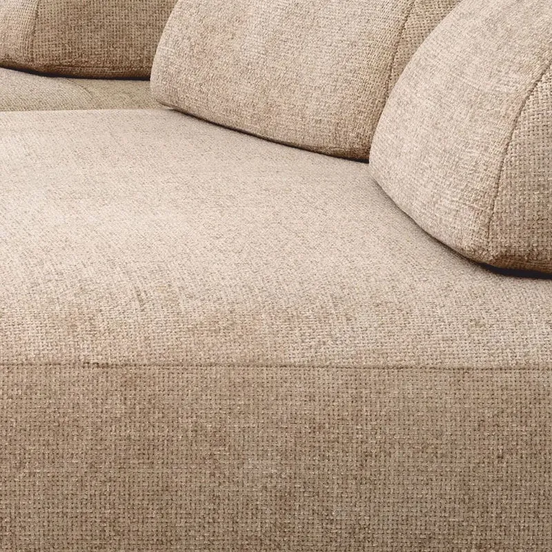 Casa Padrino Luxus Sofa Sandfarben / Schwarz - Modulares 2-Teiliges Wohnzimmer Sofa