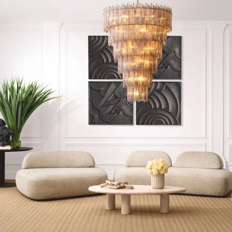 Casa Padrino Luxus Sofa Sandfarben / Schwarz - Modulares 2-Teiliges Wohnzimmer Sofa