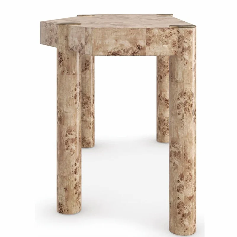 Casa Padrino Luxus Schreibtisch mit Schublade Vogelaugenahorn 155 cm - Büro Möbel