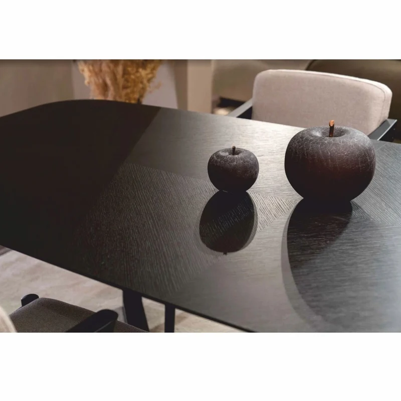 Casa Padrino Luxus Massivholz Esstisch Schwarz 220 cm - Esszimmer Möbel