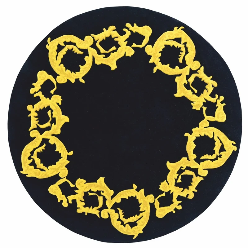 Casa Padrino Luxus Teppich Schwarz / Gold - Verschiedene Größen - Luxus Interior