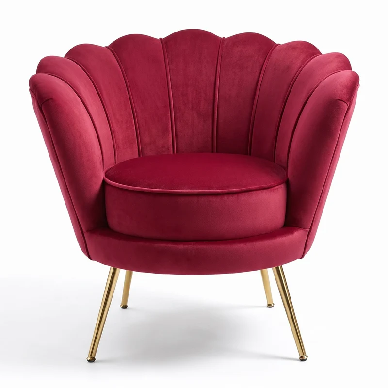 Casa Padrino Luxus Designer Sessel Bordeauxrot / Gold - Luxus Möbel
