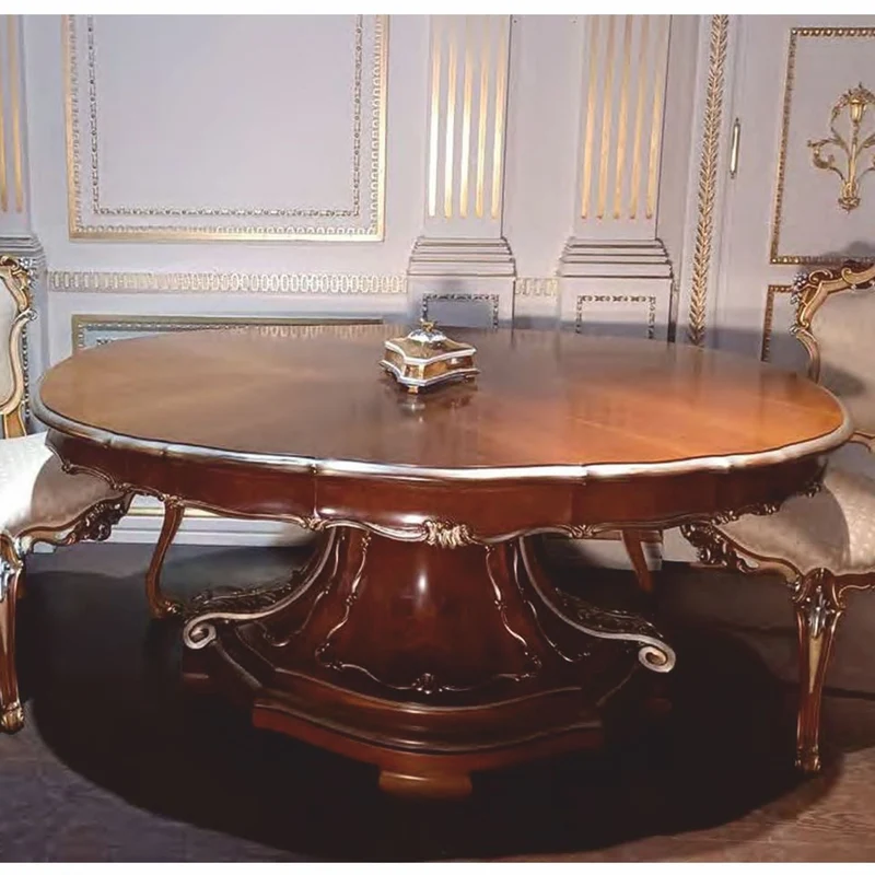 Casa Padrino Luxus Barock Esstisch Braun / Silber 177 cm - Barock Möbel - Made in Italy