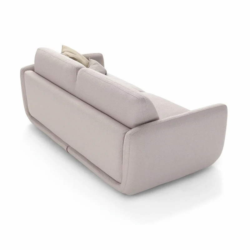 Casa Padrino Luxus Schlafsofa Hellgrau 222 cm - Ausklappbares Wohnzimmer Sofa