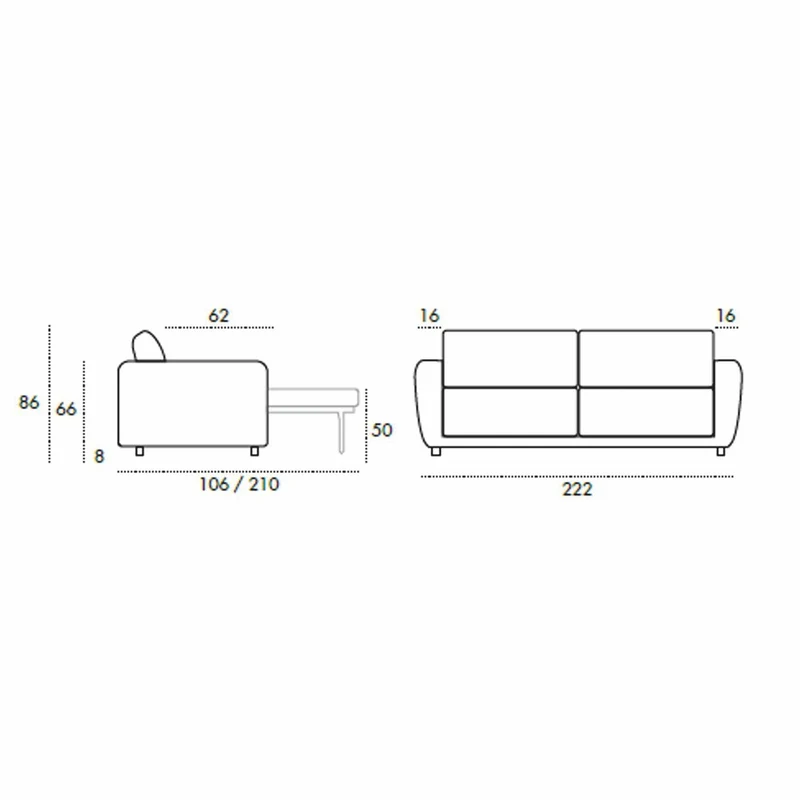 Casa Padrino Luxus Schlafsofa Hellgrau 222 cm - Ausklappbares Wohnzimmer Sofa