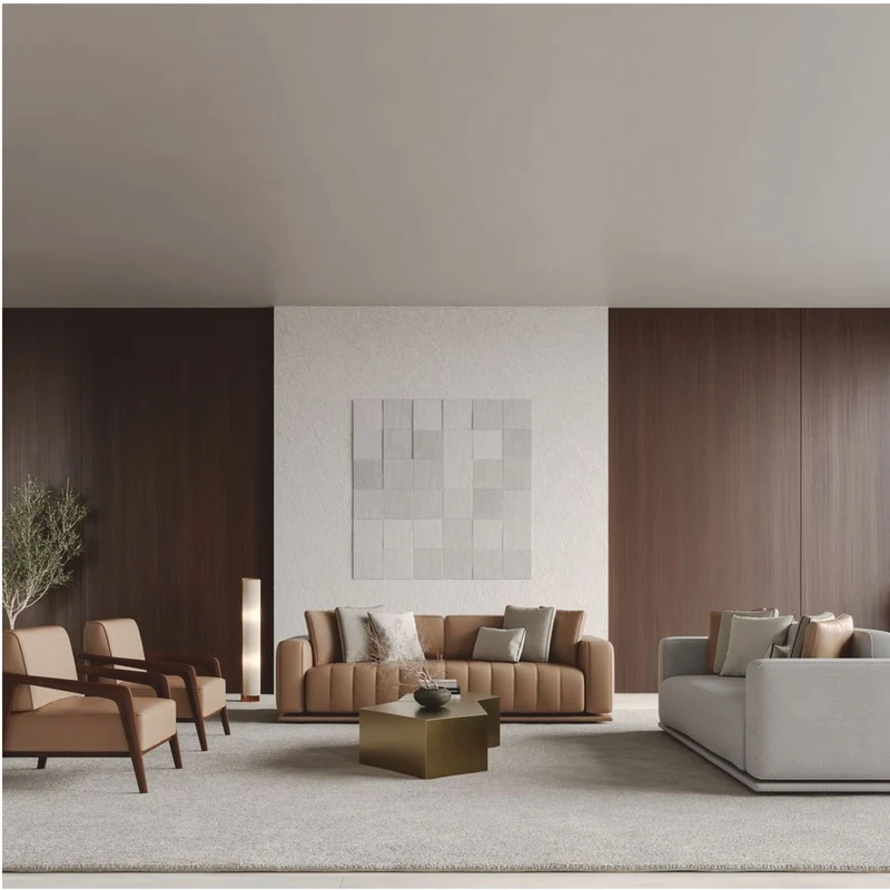 Casa Padrino Luxus Kunstleder Sofa Braun 265 cm - Hotel & Wohnzimmer Möbel