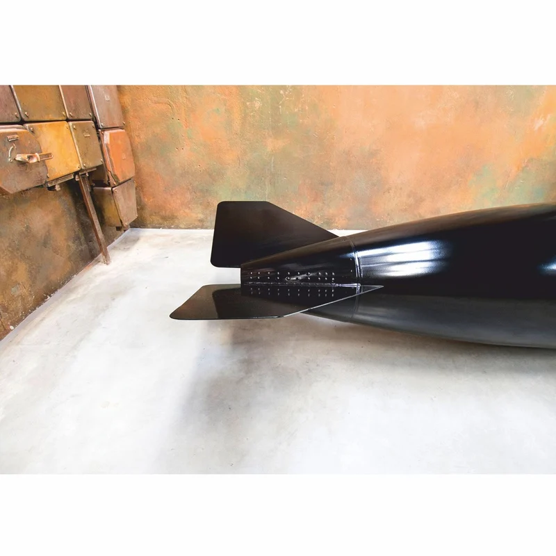 Casa Padrino Luxus Sitzbank in Torpedo Form 560 cm - Original Zusatztank Tornado Fighter deutsche Luftwaffe