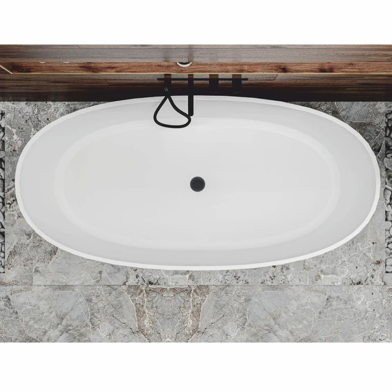 Casa Padrino Freistehende Luxus Badewanne Hochglanz Weiß 169,4 cm - Badezimmer Möbel