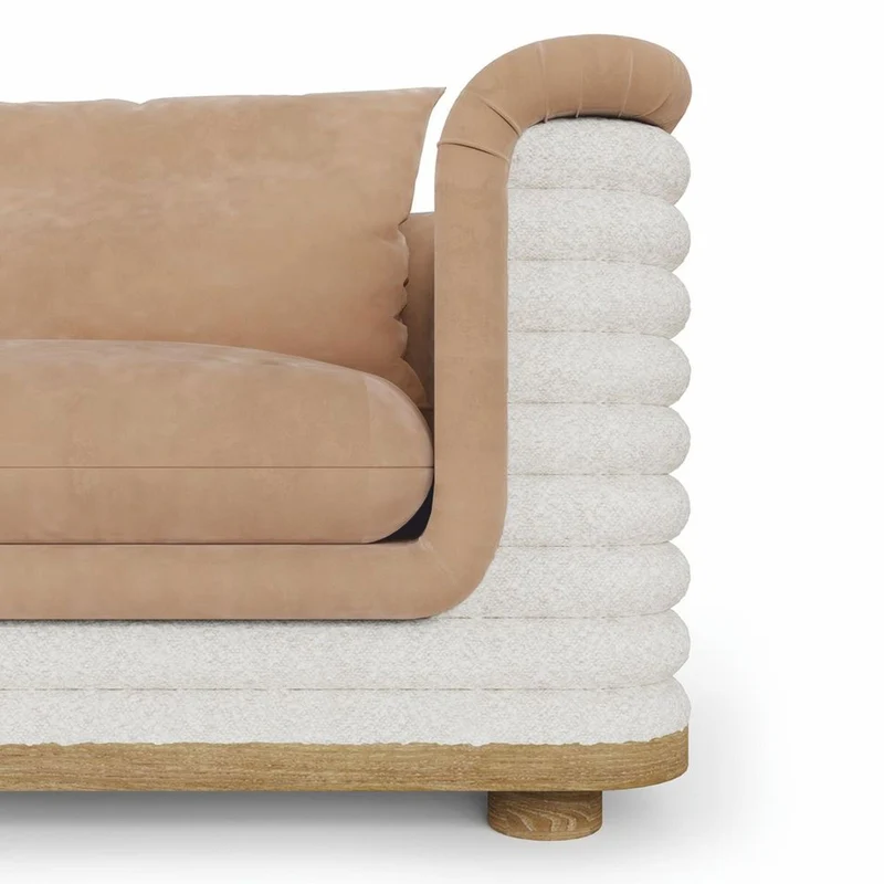 Casa Padrino Luxus Wohnzimmer & Hotel Sessel Braun / Weiß 115 cm - Premium Qualität