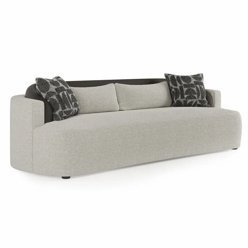 Casa Padrino Luxus Sofa Grau / Schwarz 250 cm - Hotel & Wohnzimmer Möbel