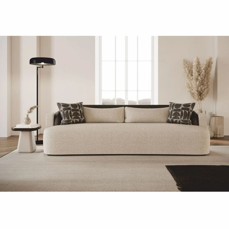 Casa Padrino Luxus Sofa Grau / Schwarz 250 cm - Hotel & Wohnzimmer Möbel