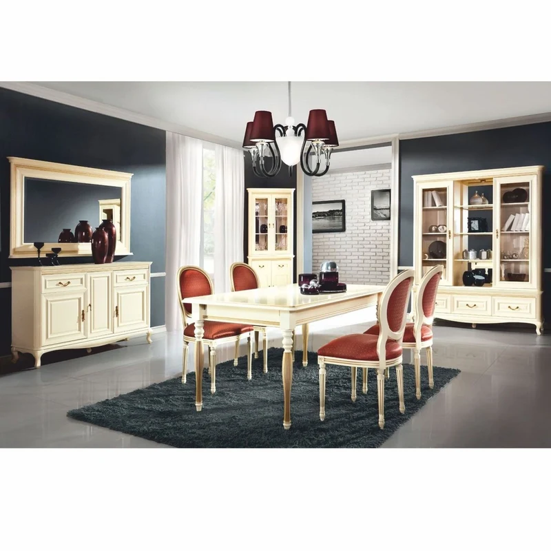 Casa Padrino Luxus Barock Vitrine Creme / Gold 166,1 x H. 206,6 cm - Barock Möbel