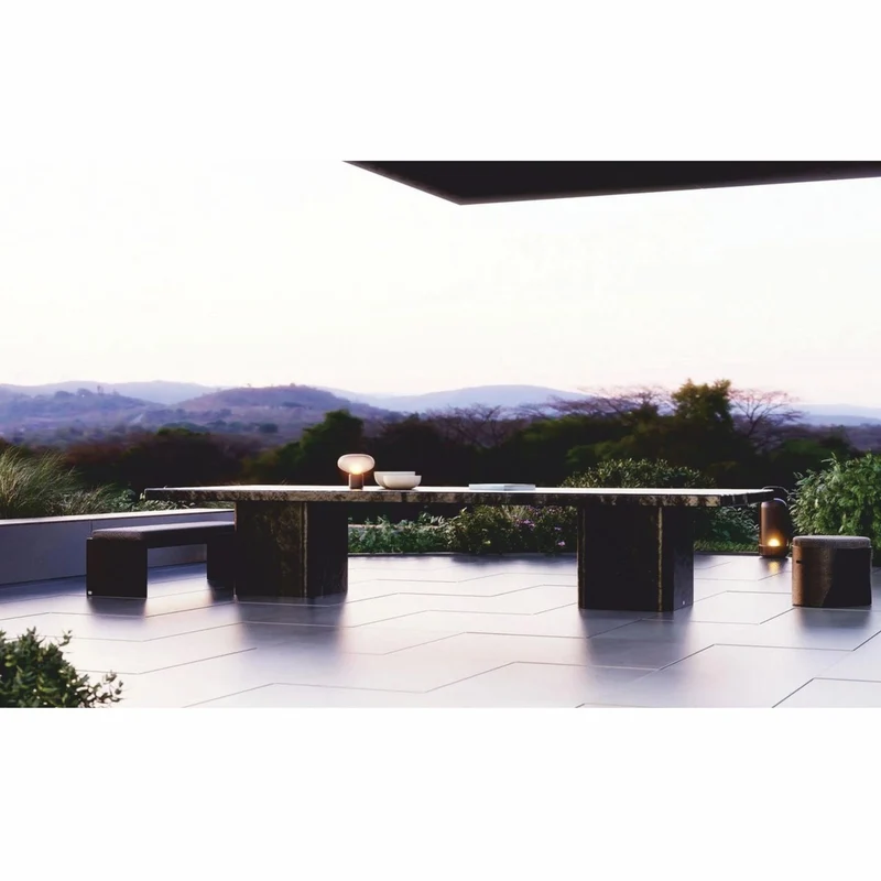 Casa Padrino Luxus Garten Esstisch Schwarz / Dunkelbraun 330 cm - Hotel & Garten Möbel