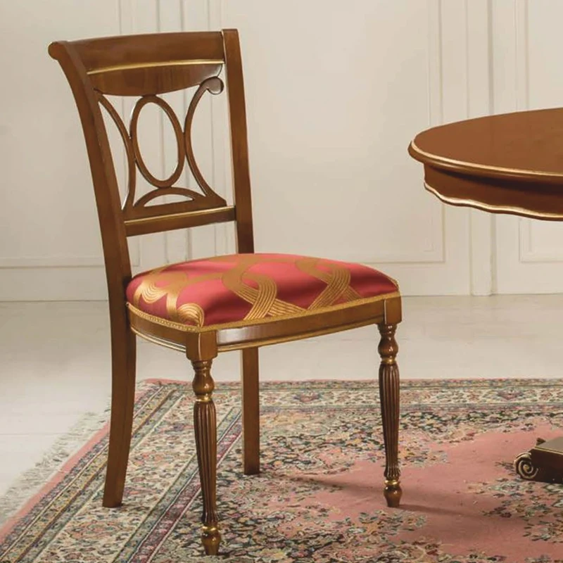 Casa Padrino Luxus Barock Esszimmer Stuhl Bordeauxrot / Gold / Braun - Made in Italy