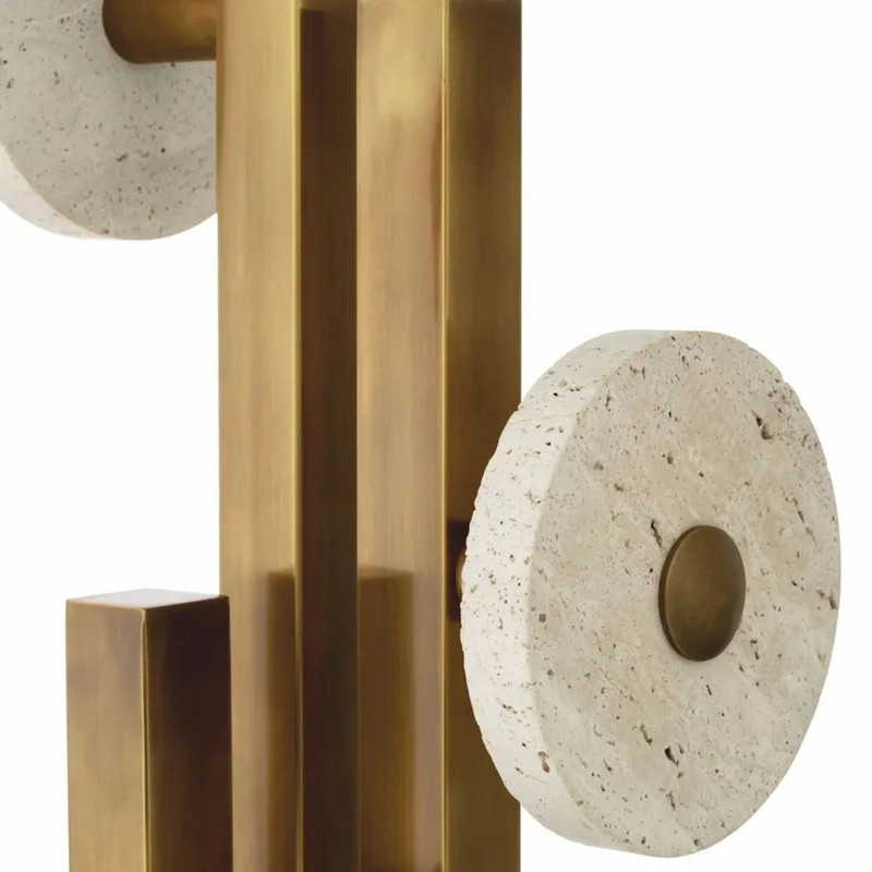 Casa Padrino Luxus Garderobenständer Vintage Messing / Beige H. 175,5 cm - Luxus Möbel
