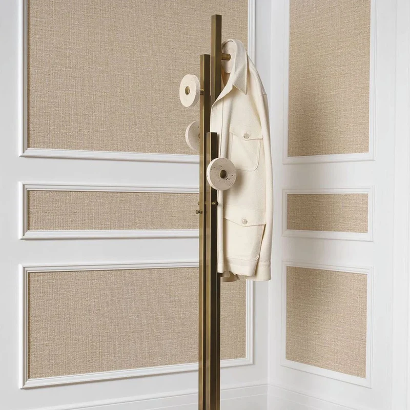 Casa Padrino Luxus Garderobenständer Vintage Messing / Beige H. 175,5 cm - Luxus Möbel