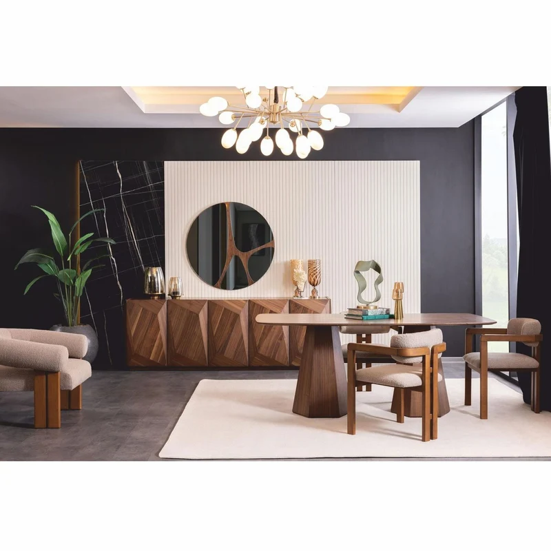 Casa Padrino Luxus Sideboard mit Spiegel Braun 237 cm - Luxus Möbel