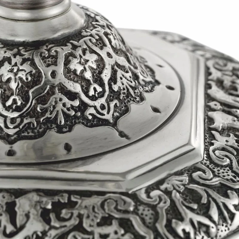 Casa Padrino Luxus Barock Kerzenständer im französischen Stil Antik Silber H. 24,5 cm