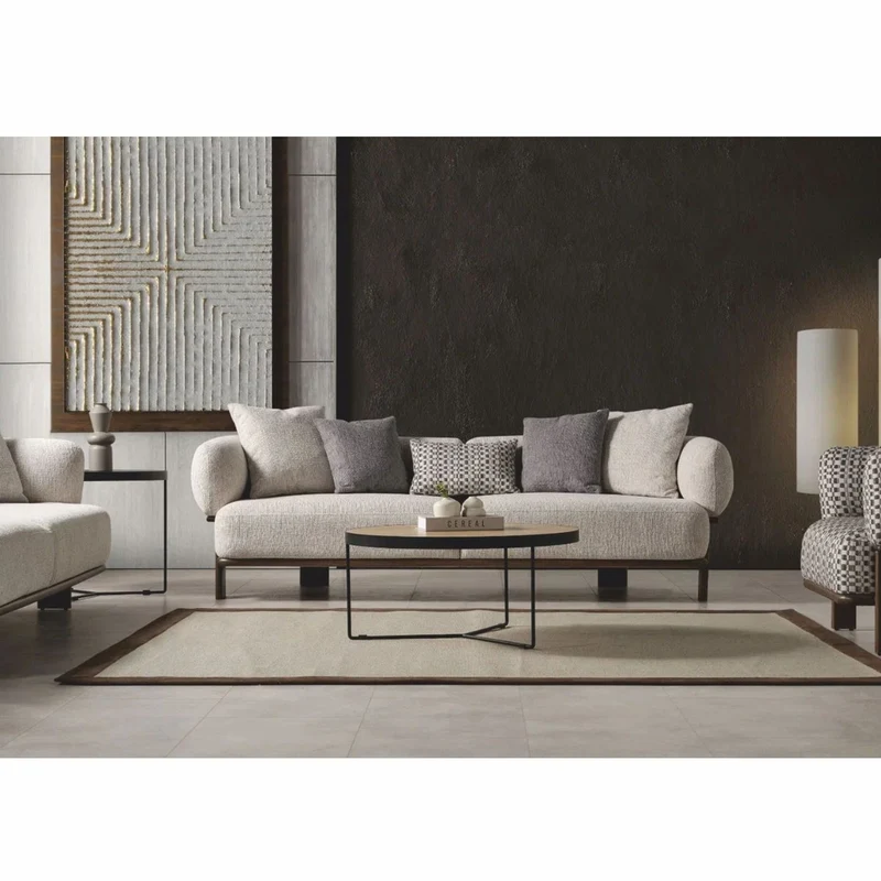 Casa Padrino Luxus Wohzimmer & Hotel Sofa Hellgrau / Dunkelbraun 230 cm - Luxus Möbel