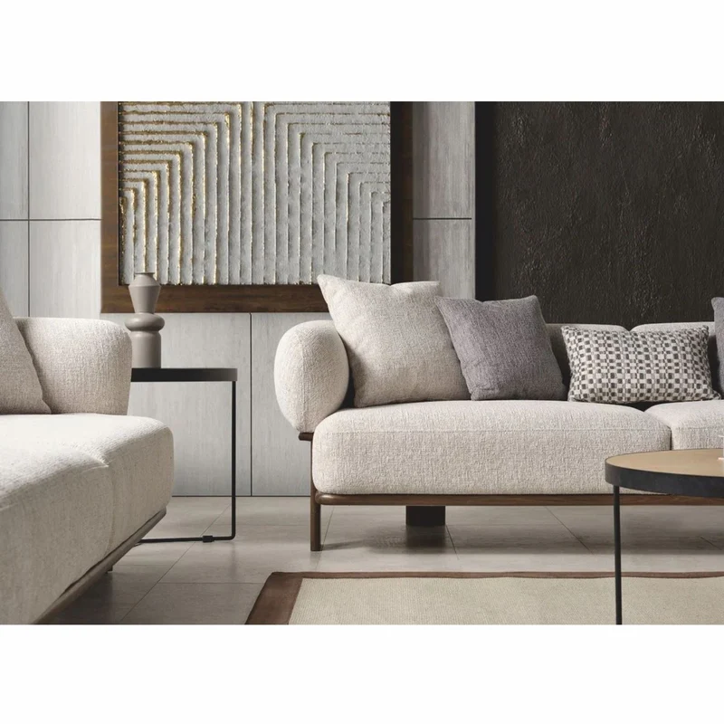 Casa Padrino Luxus Wohzimmer & Hotel Sofa Hellgrau / Dunkelbraun 230 cm - Luxus Möbel