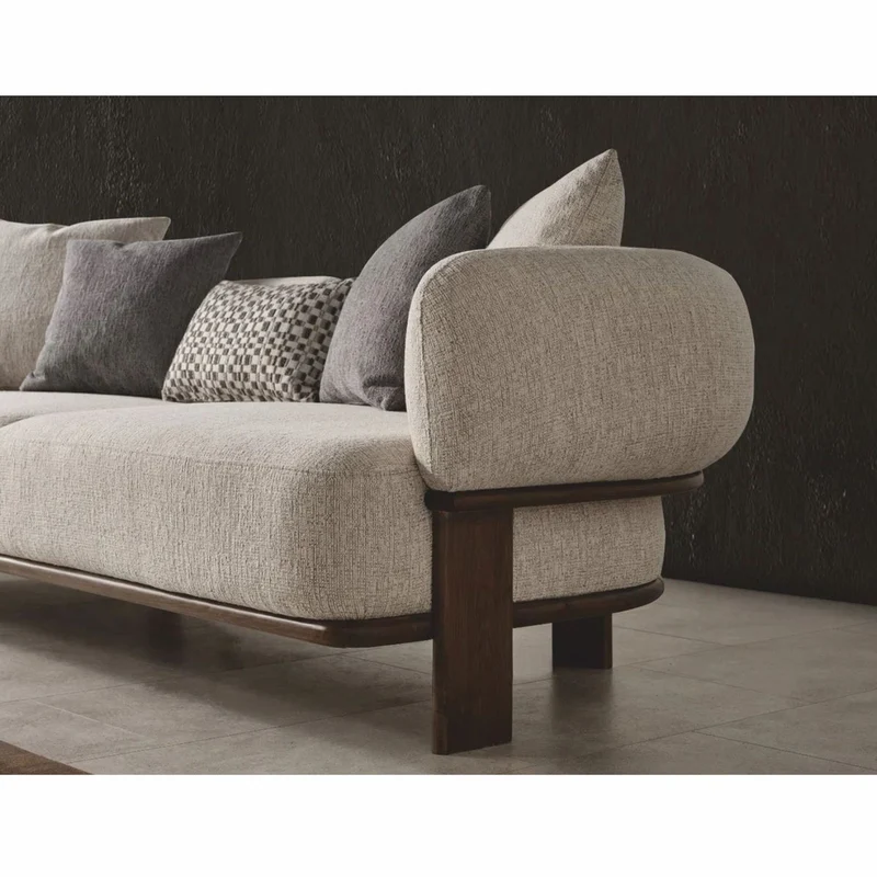 Casa Padrino Luxus Wohzimmer & Hotel Sofa Hellgrau / Dunkelbraun 230 cm - Luxus Möbel
