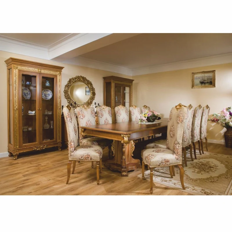Casa Padrino Luxus Barock Vitrine Braun / Gold 122,5 x H. 218,5 cm - Barock Möbel