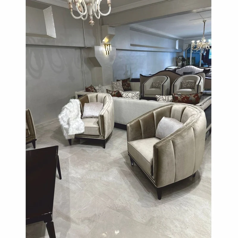 Casa Padrino Luxus Art Deco Samt Sessel Olivgrün / Dunkelbraun - Wohnzimmer Möbel