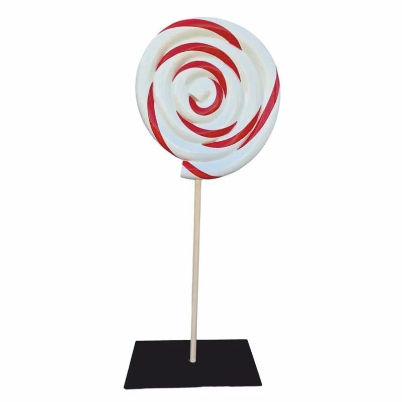 Casa Padrino XXL Deko Lolly Weiß / Rot / Schwarz H. 200 cm - Weihnachts Dekoration