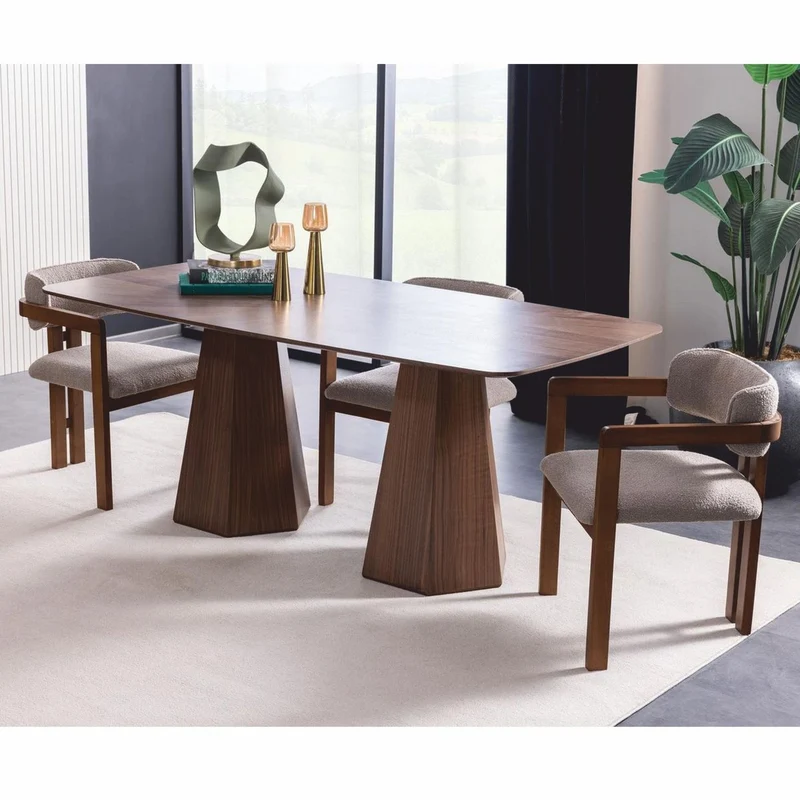 Casa Padrino Luxus Esszimmer Stuhl 6er Set mit Armlehnen Grau / Braun - Esszimmer Möbel
