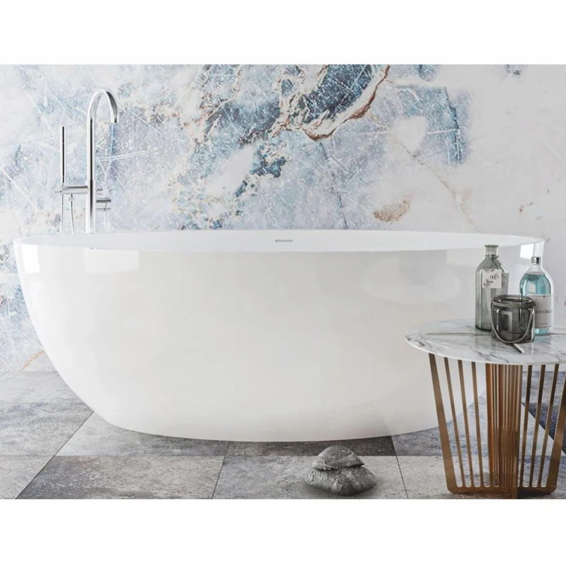 Casa Padrino Luxus Badewanne Hochglanz Weiß 180 cm - Badezimmer Möbel