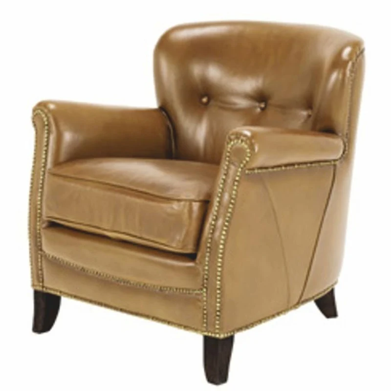 Casa Padrino Luxus Leder Sessel Braun / Schwarz 72 x 72 x H. 75 cm - Echtleder Wohnzimmer Möbel