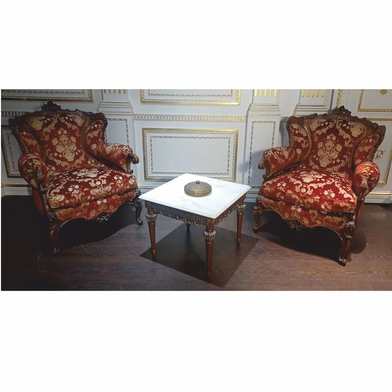 Casa Padrino Luxus Barock Beistelltisch mit Marmorplatte Braun / Gold / Weiß - Made in Italy