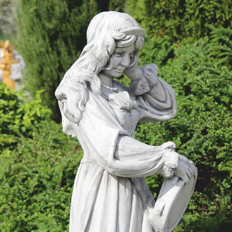 Casa Padrino Jugendstil Garten Deko Stein Skulptur Frau Grau H. 185 cm