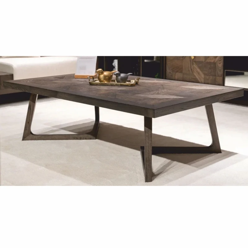 Casa Padrino Luxus Massivholz Couchtisch Braun 138 cm - Hotel & Wohnzimmer Möbel