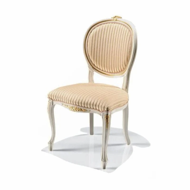 Casa Padrino Luxus Barock Esszimmer Stuhl Beige / Elfenbein / Gold - Barock Möbel - Made in Italy