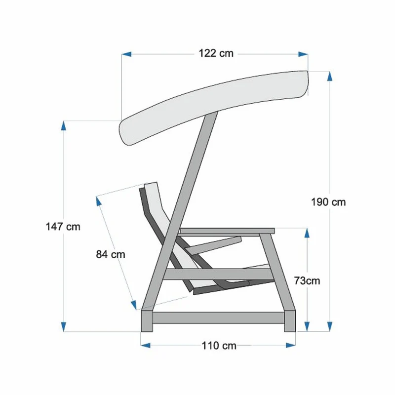 Casa Padrino Luxus Hollywoodschaukel Anthrazit / Braun 226 cm - Exklusive Gartenschaukel für 4 Personen mit Sonnendach