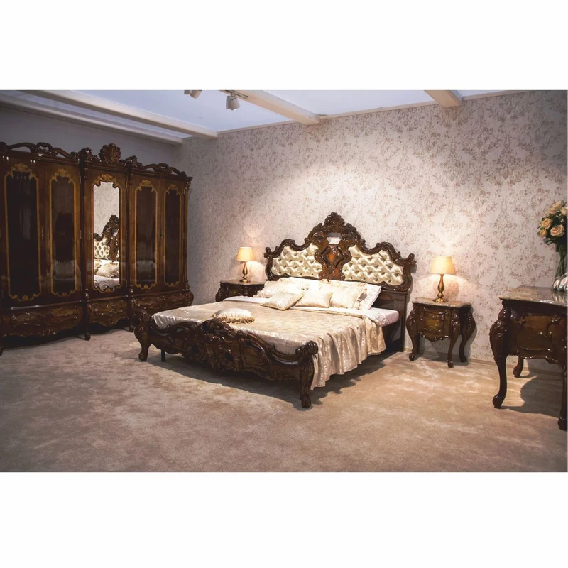 Casa Padrino Luxus Barock Schlafzimmer Schrank Dunkelbraun 305 cm - Barock Möbel