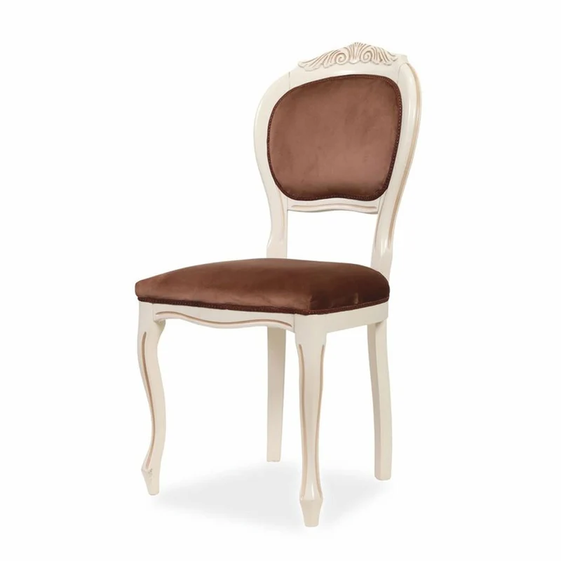 Casa Padrino Luxus Barock Esszimmer Stuhl Braun / Weiß / Beige H. 101 cm - Esszimmer Möbel