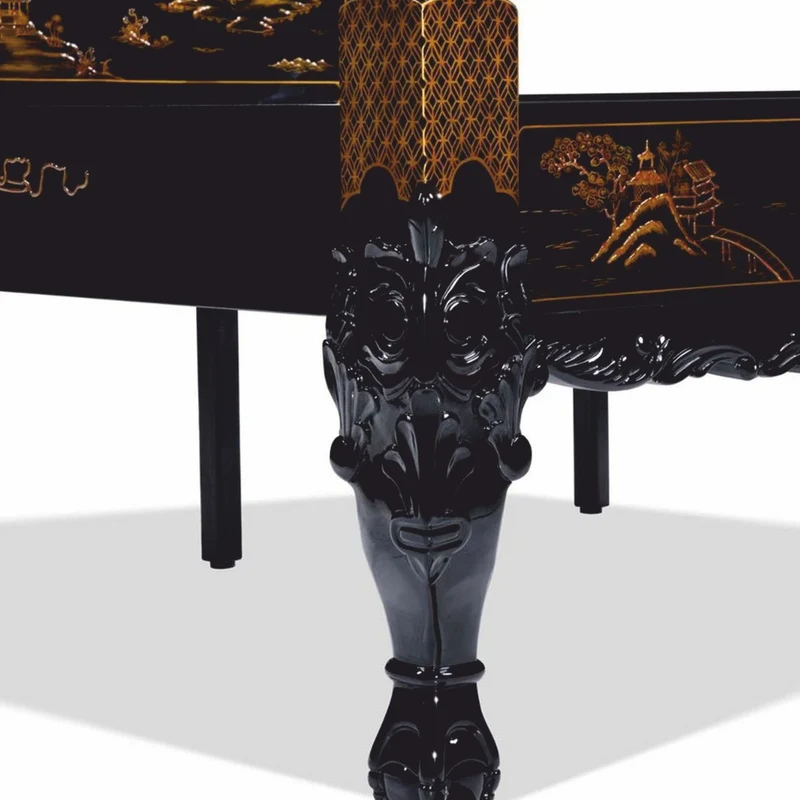 Casa Padrino Luxus Barock Himmelbett im chinesischen Stil Schwarz / Gold - Schlafzimmer Möbel