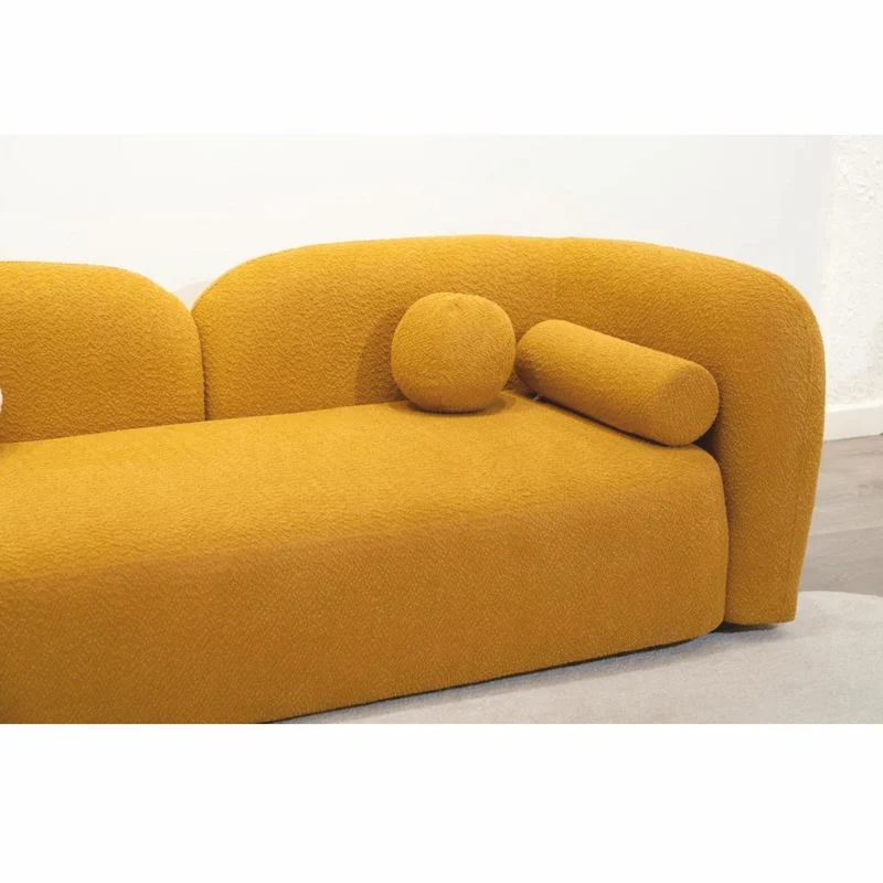 Casa Padrino Luxus Wohzimmer & Hotel Sofa Ocker 240 cm - Luxus Möbel