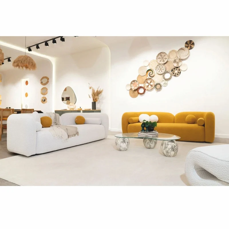 Casa Padrino Luxus Wohzimmer & Hotel Sofa Ocker 240 cm - Luxus Möbel