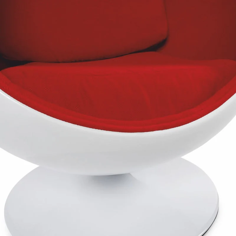 Casa Padrino Luxus Drehsessel Weiß / Rot H. 133 cm - Luxus Möbel