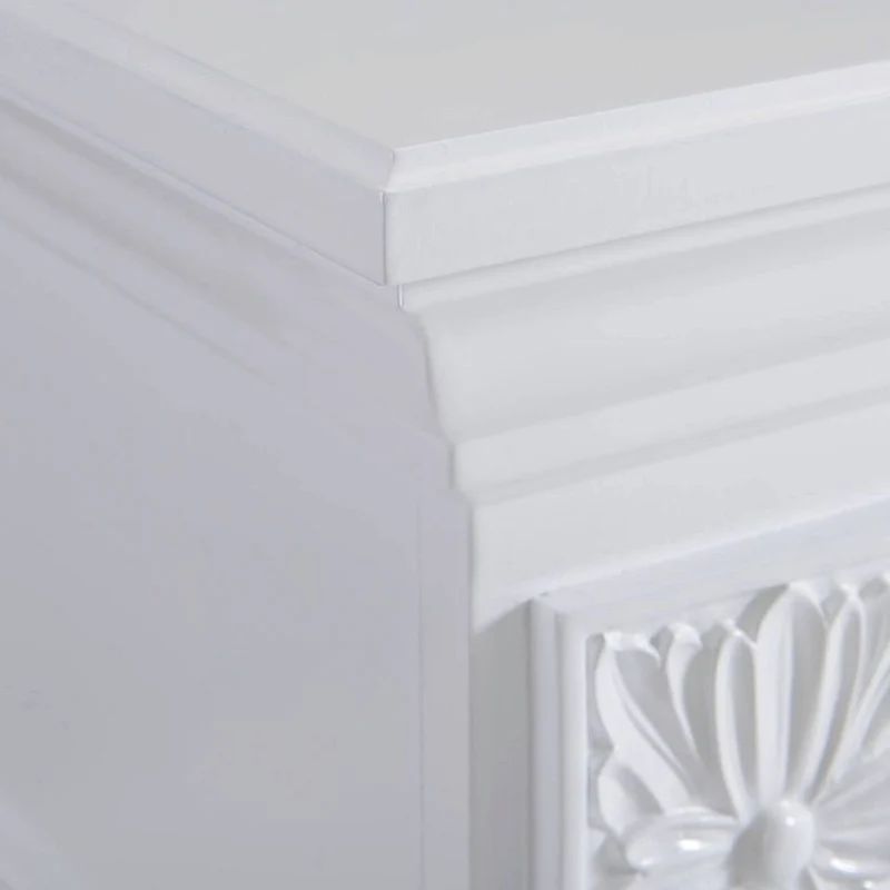 Casa Padrino Barock LED Elektrokamin Weiß 106,6 x 37 x H. 92,5 cm - Barock Möbel