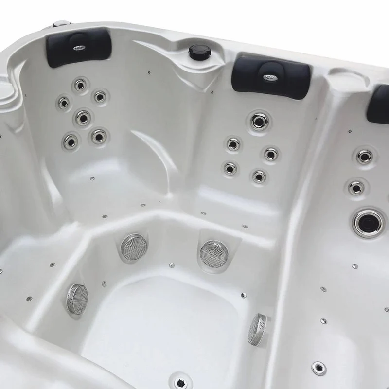 Casa Padrino Luxus Outdoor Jacuzzi Weiß / Schwarz 320 cm - Garten Whirlpool
