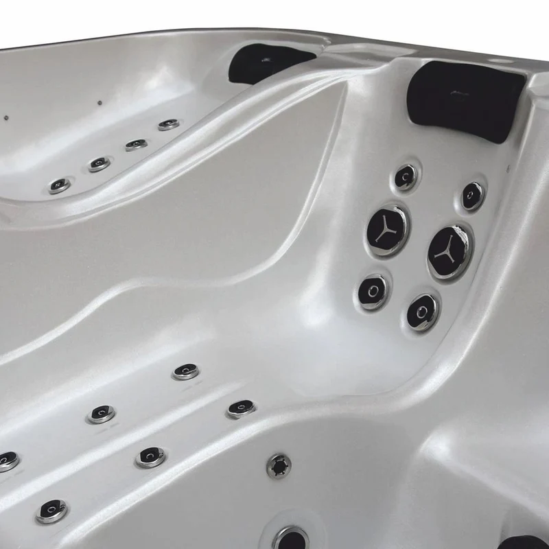 Casa Padrino Luxus Outdoor Jacuzzi Weiß / Schwarz 320 cm - Garten Whirlpool