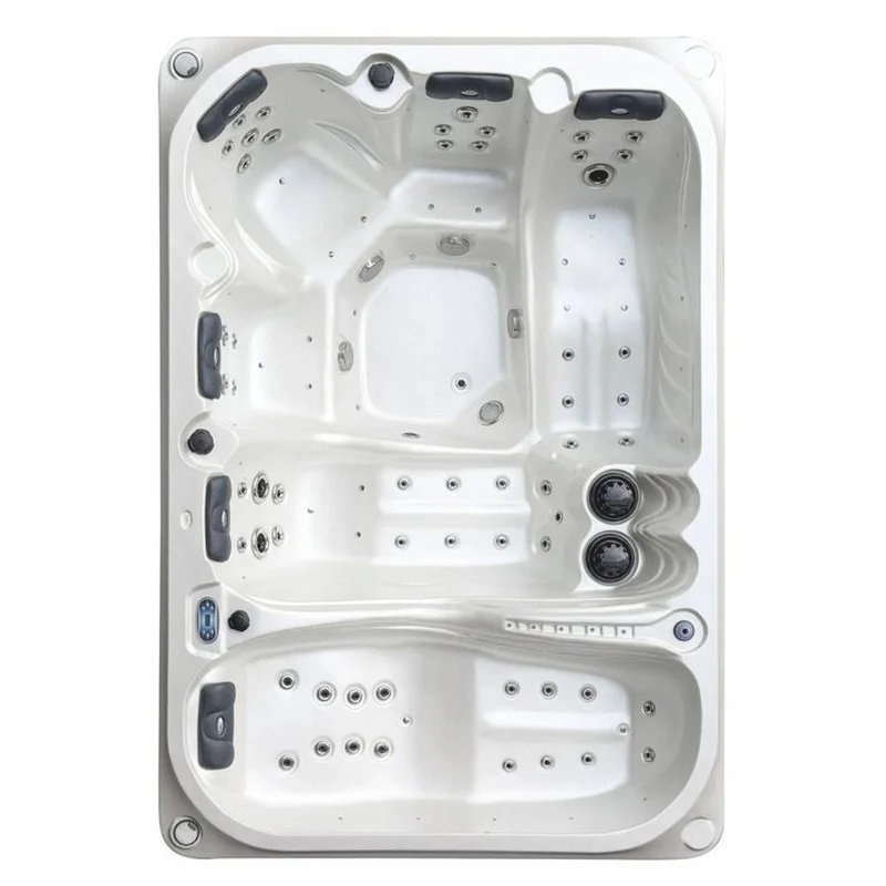 Casa Padrino Luxus Outdoor Jacuzzi Weiß / Schwarz 320 cm - Garten Whirlpool