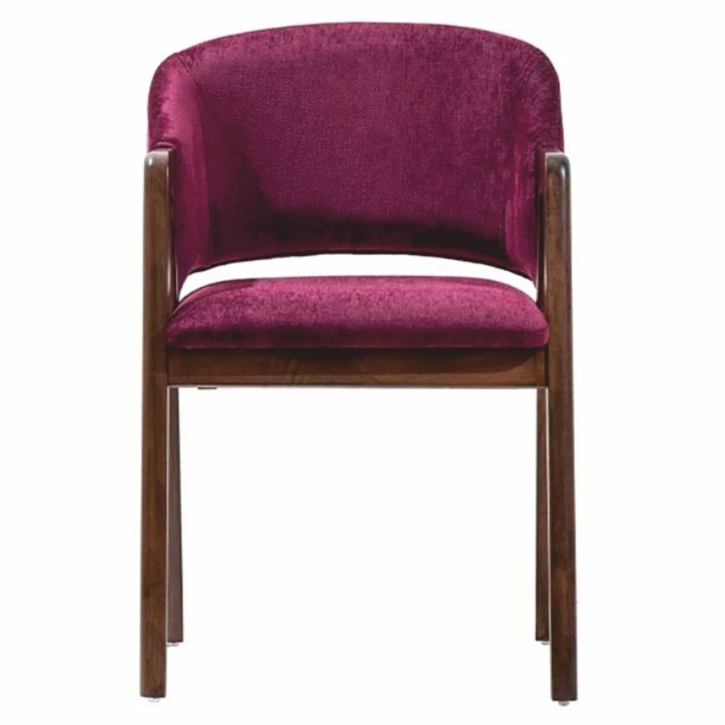 Casa Padrino Luxus Samt Esszimmer Stuhl mit Armlehnen Lila / Braun - Esszimmer Möbel