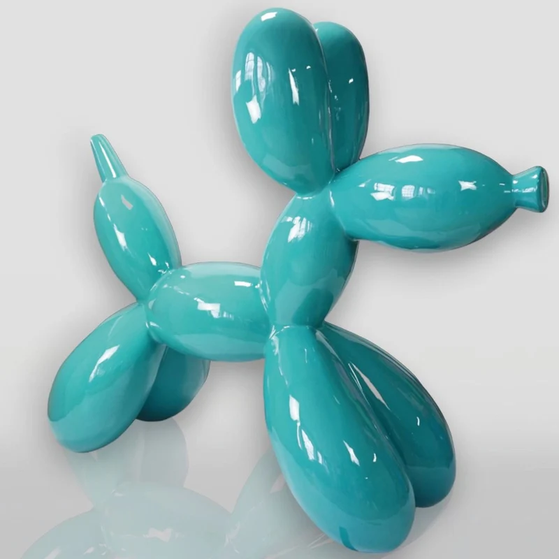 Casa Padrino XXL Deko Skulptur Ballon Hund Türkis 210 cm - Riesige Garten Figur