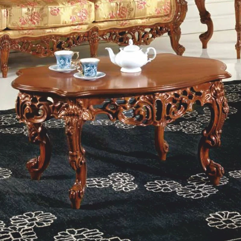 Casa Padrino Luxus Barock Couchtisch Braun 103 cm - Barock Möbel - Made in Italy